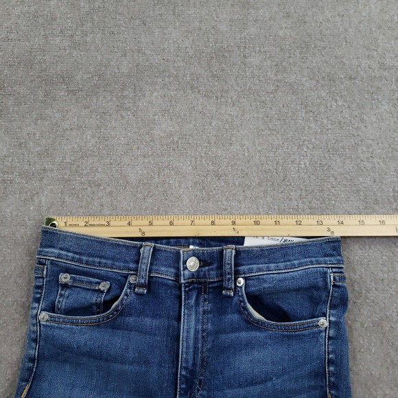 Rag & Bone 10 Inch Ankle Skinny‎ Jeans Womens 27 Blue Raw Released Hem Denim - Picture 6 of 16